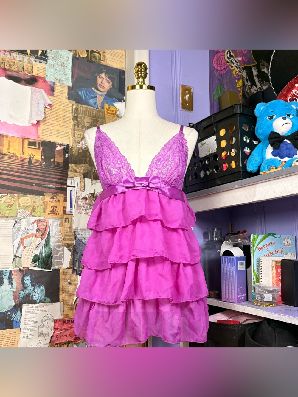 Purple Lace Babydoll Lingerie